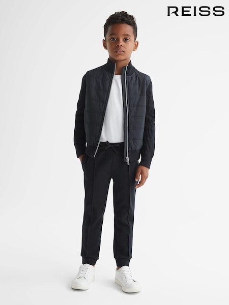 Reiss Navy Trainer 3-9 yrs Hybrid Zip Through Quilted Jacket (U70205) | €88