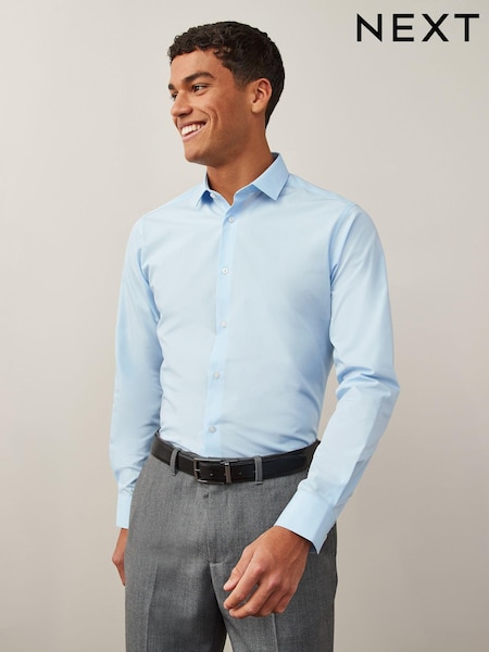Light Blue Slim Fit Easy Care Single Cuff Smart Shirt (U71043) | 135 zł