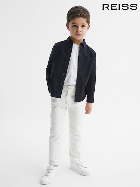 Reiss Navy Greenwich 9-14 yrs Button Down Oxford Shirt (U71340) | $58