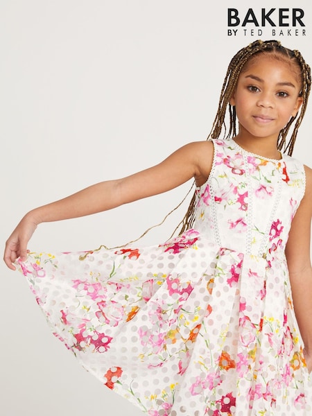 Baker by Ted Baker Burnout White Dress (U71359) | 32 € - 38 €