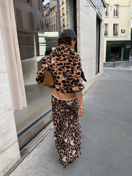 Brown - Never Fully Dressed Heart Leopard Dorris Skirt