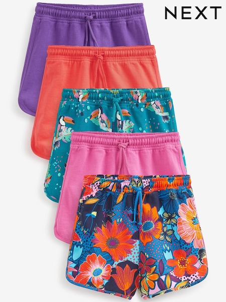 Roza/zelenomodra/vijolična/tropska s potiskom - Cotton Jersey Shorts (3-16yrs) (U71717) | € 19 - € 27