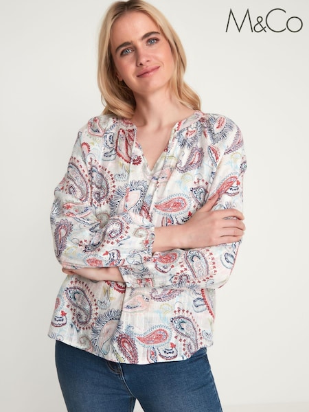 M&Co Cream Paisley Print Blouse (U72252) | €10