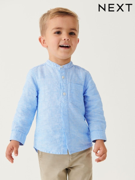 Albastru - Grandad Collar Lenjerie de pat Mix Shirt (3luni-7ani) (U72310) | 82 LEI - 97 LEI