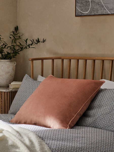 Peach Pink 59 x 59cm Matte Velvet Cushion (U72675) | LEI 75