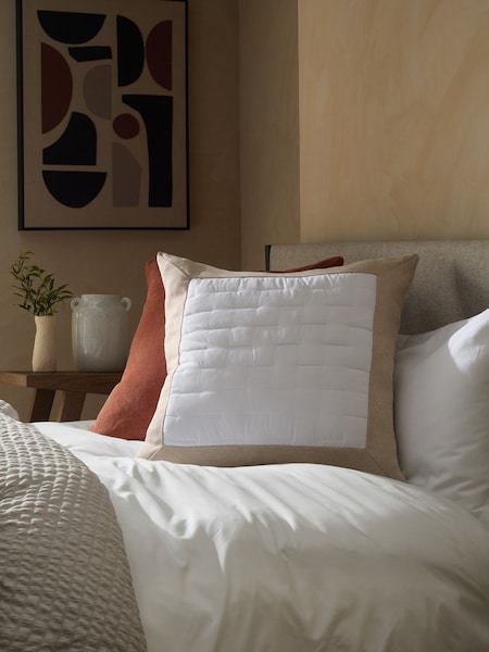 Neutral 59 x 59cm Dalby Stitch Detail Cushion (U72693) | €11.50