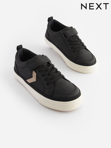 Schwarz - Elastic Lace Touch Fastening Chevron Trainers (U72708) | 14 € - 20 €