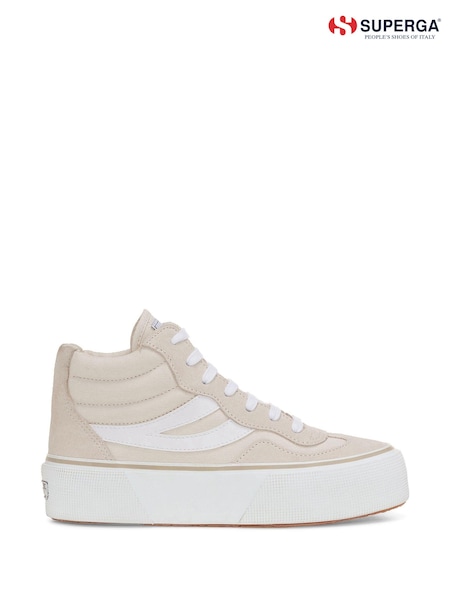 Superga Natural 3141 Revolley Mid Platform Trainers (U72795) | €43