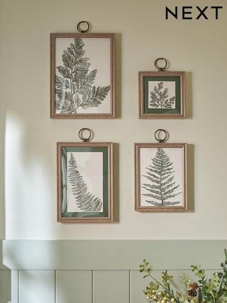 Set of 4 Green Botanical Framed Wall Art (U72895) | €62