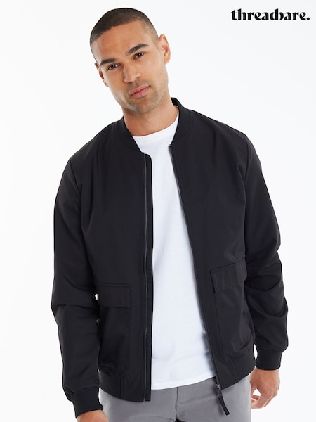 Threadbare Black Showerproof Utility Pocket Bomber Jacket (U72942) | €60