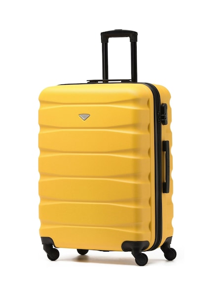 Flight Knight Yellow/Black Medium Hardcase Lightweight Check In Suitcase With 4 Wheels (U73166) | €77