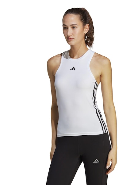adidas White Aeroready Train Essentials Regular 3-Stripes Tank Top (U73168) | € 18