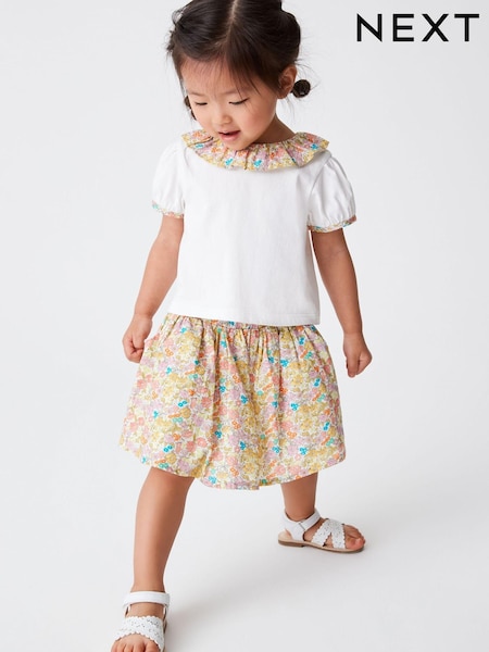 Oker rumena/kremna - 2 Piece Floral Skirt and T-Shirt Set (3mths-7yrs) (U73763) | € 16 - € 19