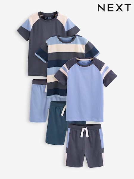 Blue Short Pyjamas 3 Pack (3-16yrs) (U74039) | AED99 - AED124