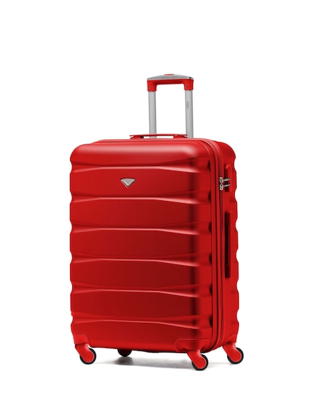 Flight Knight Red Medium Hardcase Lightweight Check In Suitcase With 4 Wheels (U74117) | €77