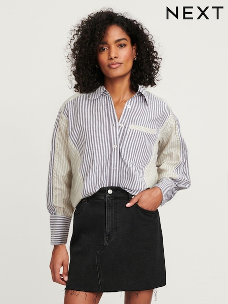 Negru - Denim brut denim 100% Bumbac Mini Fuste (U74188) | 98 LEI