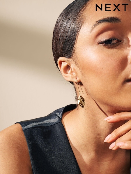 Kultainen/kullanvärinen Tone - Wave Pull Through Earrings (U74195) | €7