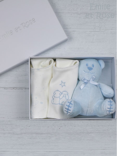 Emile Et Rose Embroidered 100% Cotton Bib & Toy Baby Gift Set (U74234) | €29
