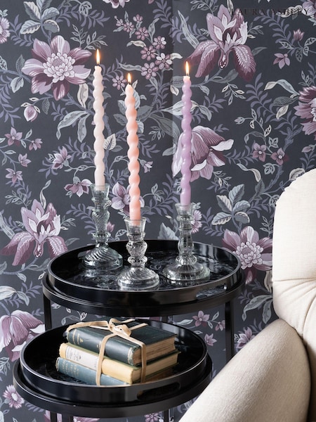 Laura Ashley Clear Pressed Glass Candle Holder (U74530) | €12