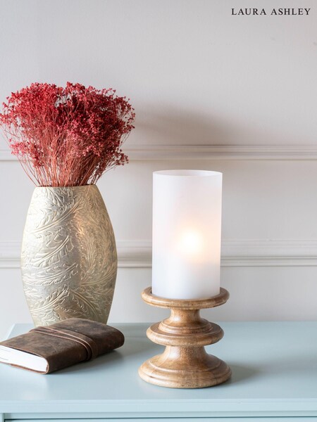 Laura Ashley White Frosted Glass Hurricane Candle Holder (U74537) | €38
