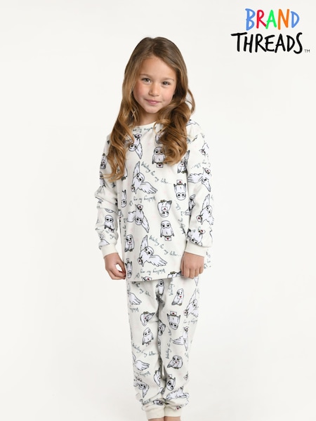 Brand Threads Cream Harry Potter Fleece Pyjama Set (U74550) | €24