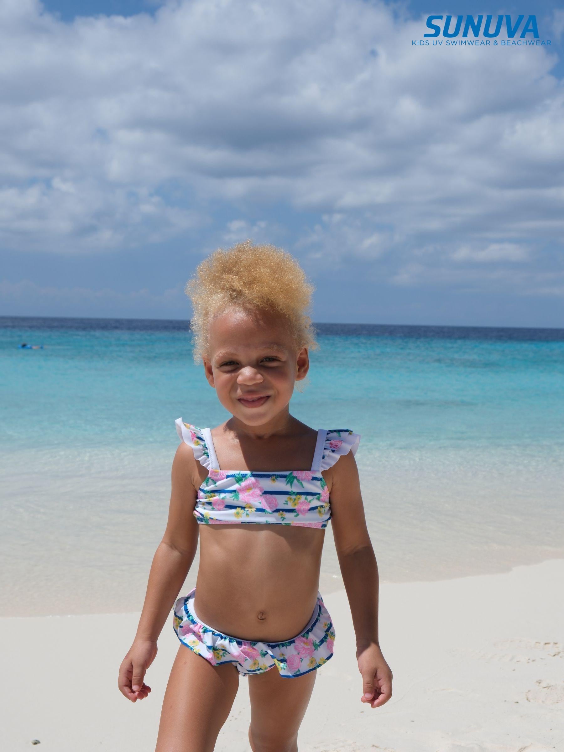 Floral and stripe swimsuit store