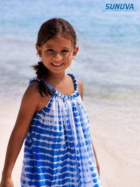 Albastru - Rochie cu mărgele și efect tie dye Sunuva (U74758) | 205 LEI