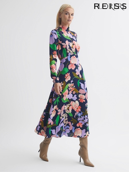 Florere Floral Long Sleeve Midi Dress (U74948) | 303 €