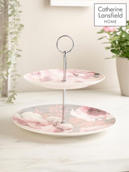 Catherine Lansfield Dramatic Floral 2 Tier Cake Stand (U75011) | 148 QAR