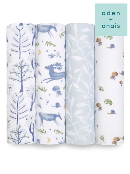 חוץ - Aden + Anais Organic Cotton Muslin Blankets 4 Pack (U75082) | ‏251‏₪