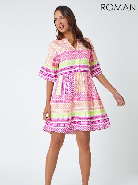 Roman Pink Print Smock Dress (U75111) | 2,523 UAH