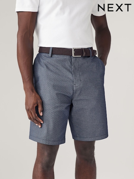 Navy Texture Woven Belted Textured Shorts (U75192) | AED114