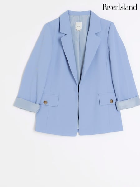 River Island Light Blue Girls Rolled Sleeve Blazer (U75680) | €21.50