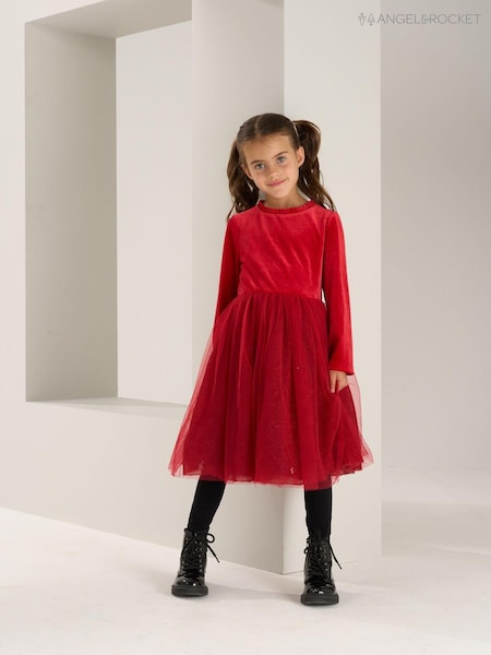 Angel & Rocket Red Elsie Velvet Tulle Dress (U75699) | €17.50