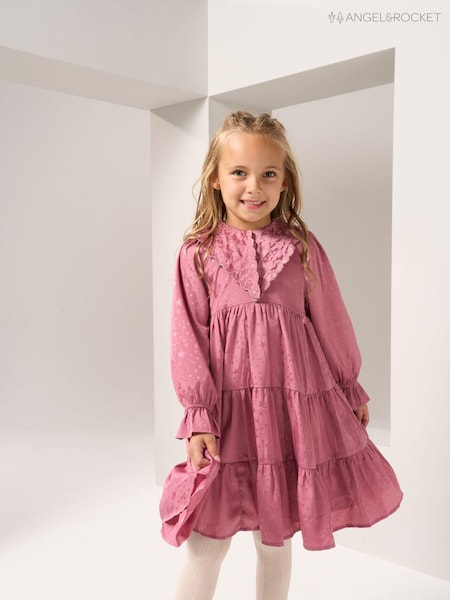 Angel & Rocket Pink Sophia Jacquard Star Dress (U75713) | €21.50 - €24