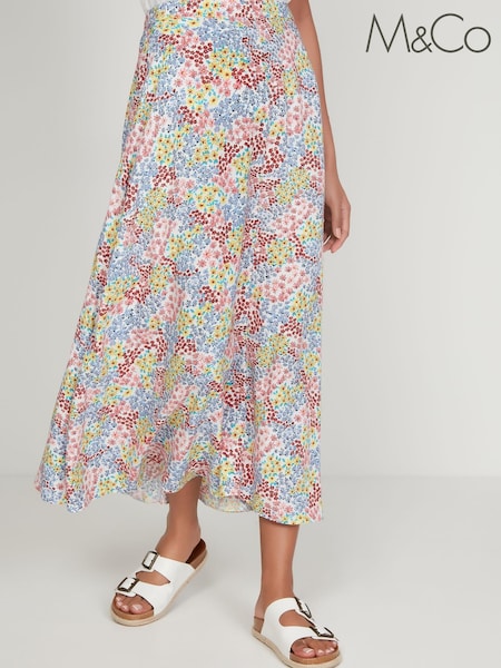 M&Co White Ditsy Floral Skirt (U76096) | 13 €