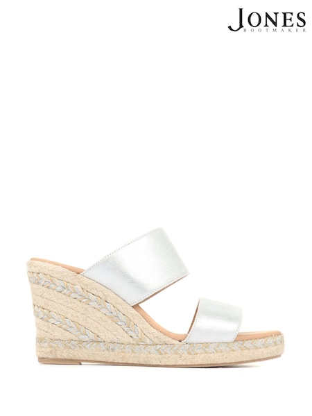 Jones Bootmaker Silver Amabelle Wedge Mule Sandals (U76429) | €60