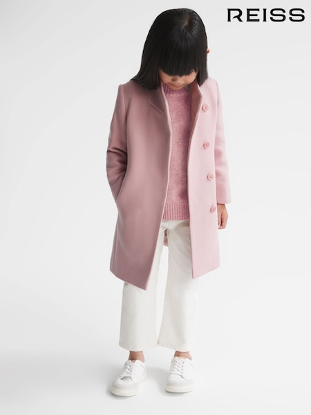 Reiss Pink Kia 9-12 yrs Wool Blend Coat (U77085) | 794 QAR
