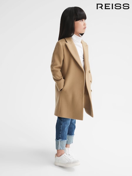 Reiss Camel Harlow 9-12 yrs Mid Length Coat (U77086) | €145