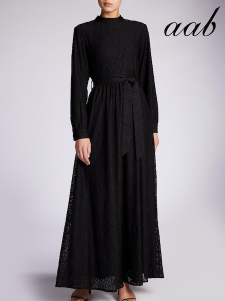 Aab Black Lattice Geo Print Maxi Dress (U77180) | €117