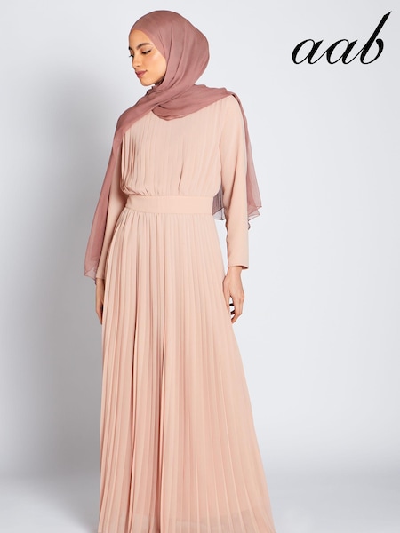 Aab Pink Pleat Maxi Dress (U77182) | €175