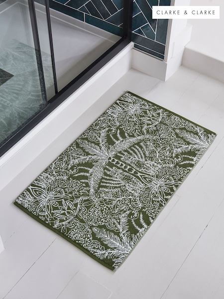 Clarke & Clarke Green Leopardo 100% Cotton Terry Bath Mat (U77186) | €24.50