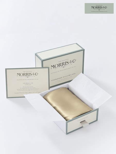 Morris & Co Natural Linen Mulberry Silk Housewife Pillowcase (U77339) | AED379