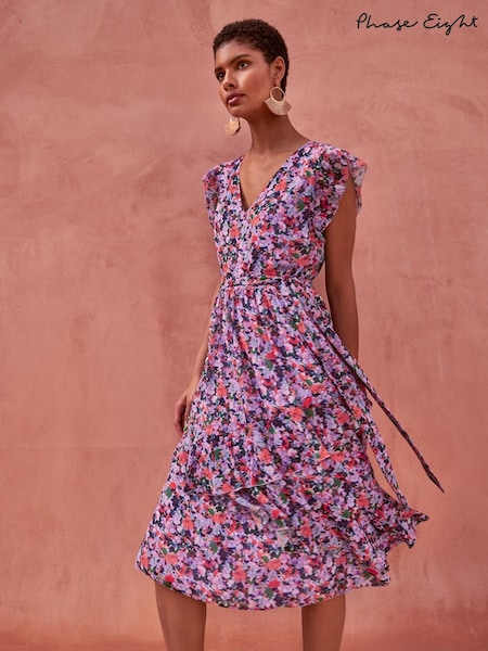 Phase Eight Natural Breesha Printed Dress (U77410) | €40