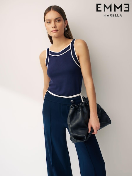 Emme Marella Blue Berg Stretch Knit Tank Top (U77439) | €49