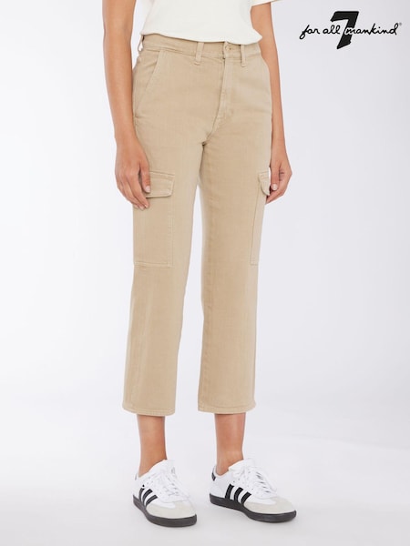 7 For All Mankind Cream Cargo Logan Straight Jeans (U77510) | €133