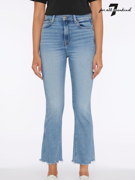 7 For All Mankind Slim Kick Flare Luxe Raw Hem Blue Jeans (U77511) | €128