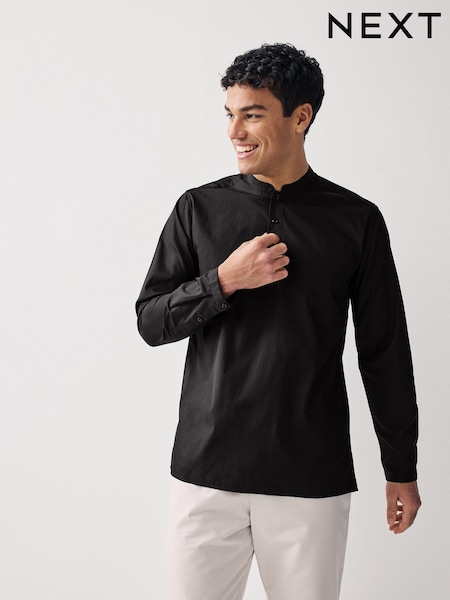 Black Regular Fit Short Cotton Kurta (U77604) | €14.50