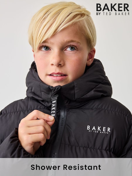 Baker By Ted Baker Shower Resistant Black Padded Coat (U77644) | 44 € - 48 €