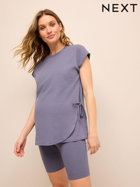 Blue Maternity Tie-Side Nursing Top (U77650) | €14